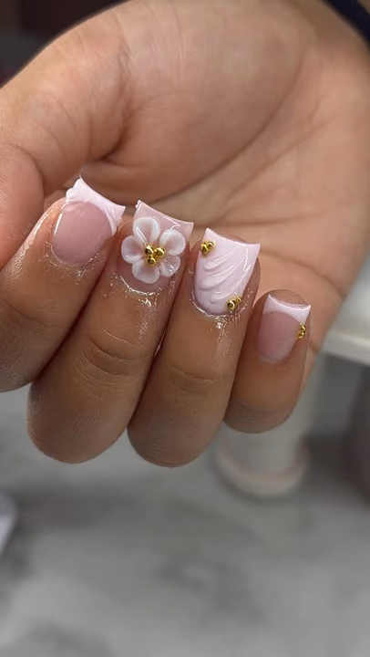 3d Sculpting, Duck, French Manicure, Structured Gel — nail work by Dallas Ga Nail Tech