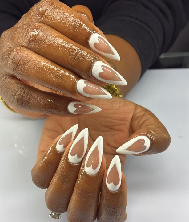 Negative Space, Line Art, Stiletto — nail work by Atlanta Nail Tech
