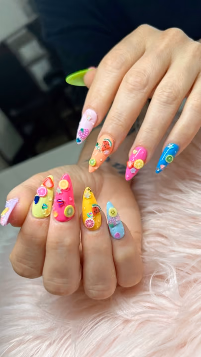 Charm Placement, Encapsulation — nail work by Decatur