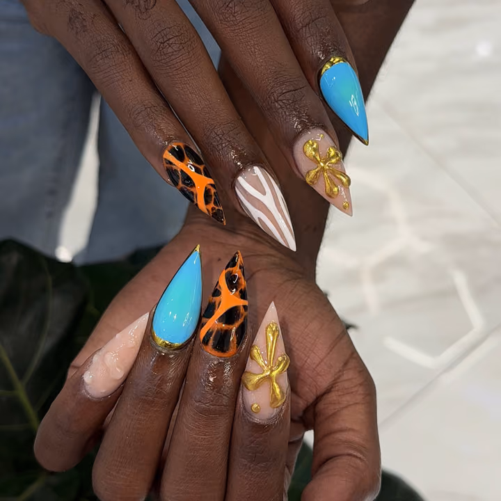3d Sculpting, Chrome, Encapsulation, Stiletto — nail work by TARA NAILS & LASH -nails