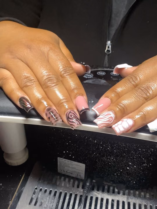 Animal Print, Encapsulation, Spider Gel, Textured Finish — nail work by Nizzle Da Nail Plug