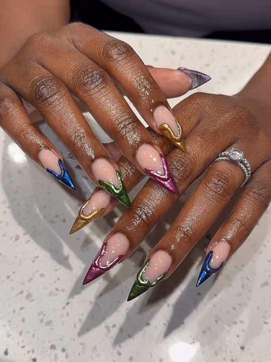 3d Sculpting, Chrome, French Manicure, Nail Extensions — nail work by Babe Cave Beauty,LLC