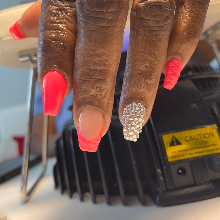 Crystal Placement, Sweater Texture, Textured Finish — nail work by Atlanta Nail Artist