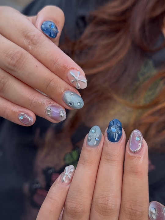 3d Sculpting, Chrome, Encapsulation — nail work by TenTen Buckhead Nails