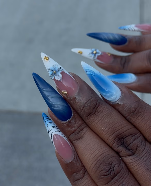 3d Sculpting, Animal Print, Stiletto, Textured Finish — nail work by TenTen Buckhead Nails