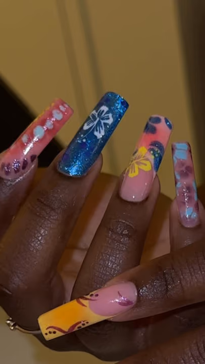 Encapsulation, Hand Painting, Extreme Length — nail work by MALIA M