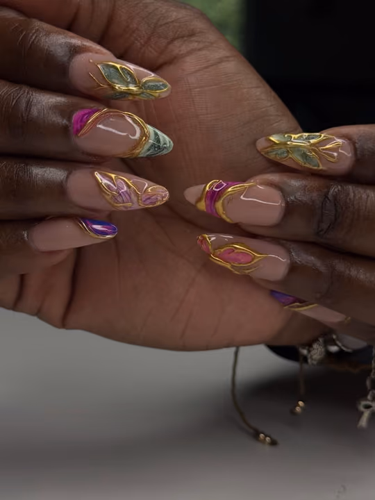 3d Sculpting, Line Art — nail work by Nails by Cody