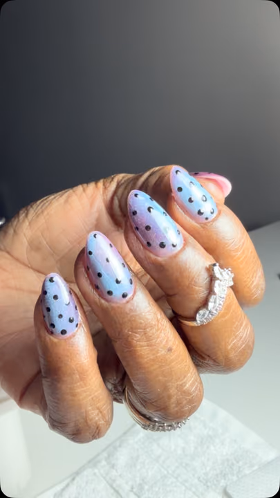Hand Painting, Dot Work, Structured Gel — nail work by Yudit’s Nails