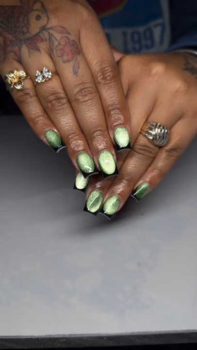 Cat Eye, Gel Overlay, Structured Gel — nail work by Nubi Nailz