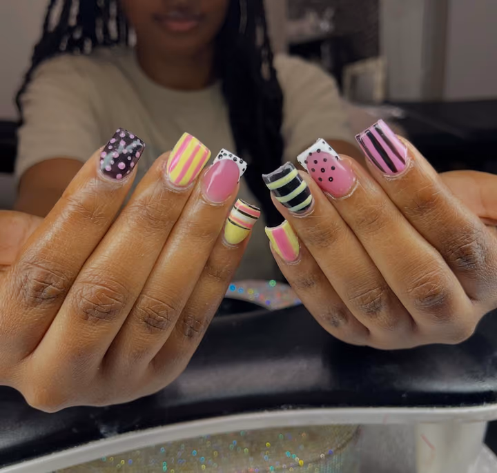 Dot Work, Line Art — nail work by Liyah’s Lair