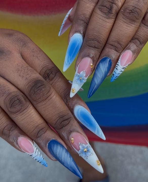3d Sculpting, Animal Print, Stiletto, Textured Finish — nail work by TenTen Buckhead Nails