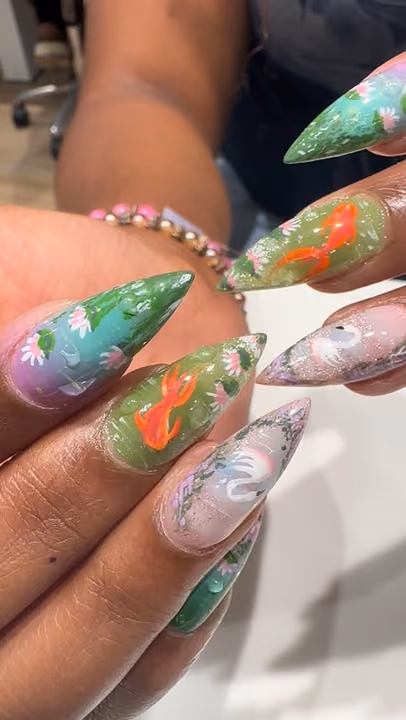 3d Sculpting, Encapsulation, Hand Painting, Nail Extensions — nail work by Sophy’s Nail Lab