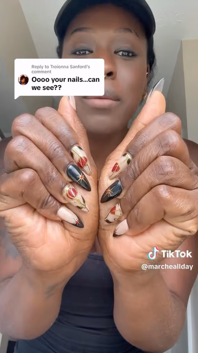 Hand Painting, Negative Space, Stiletto — nail work by TARA NAILS & LASH -nails