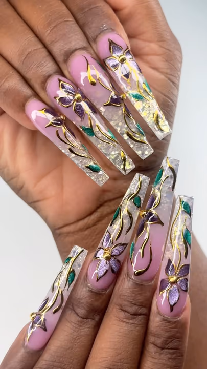 3d Sculpting, Chrome, Encapsulation, Extra Long Length — nail work by GT NAILS Duluth, Ga