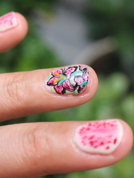 Hand Painting, Line Art — nail work by Lark & Sparrow Atlanta, GA