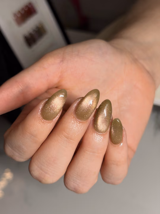 Cat Eye, Magnetic Gel — nail work by Nails By Yoko.