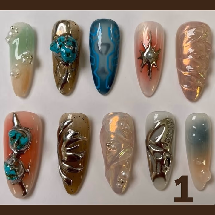 3d Sculpting, Encapsulation, Chrome, Mixed Media — nail work by Judith