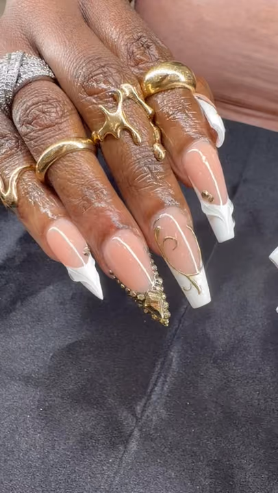 3d Sculpting, Crystal Placement, French Manicure, Nail Extensions — nail work by Lush Nail Bar Grant Park