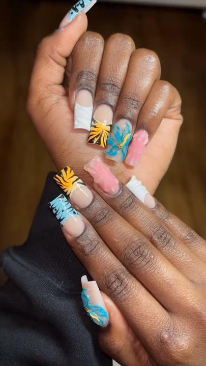 3d Sculpting, Encapsulation, Hand Painting — nail work by ATL Nail Tech