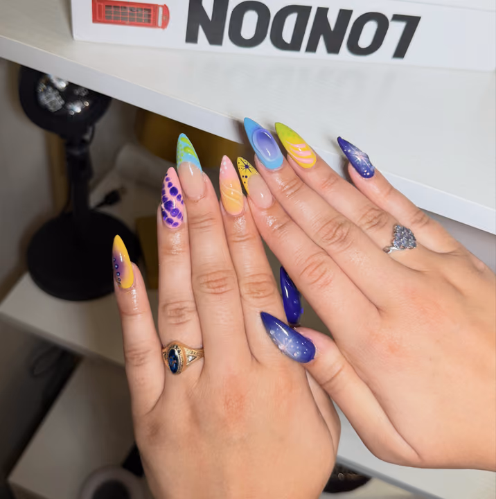 3d Sculpting, Airbrush, Encapsulation, Hand Painting — nail work by NAIL TALK MIDTOWN(GEORGIA TECH)