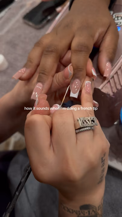 French Manicure, Line Art, Structured Gel — nail work by BEELLAGIO NAIL, WAX, & LASH BAR