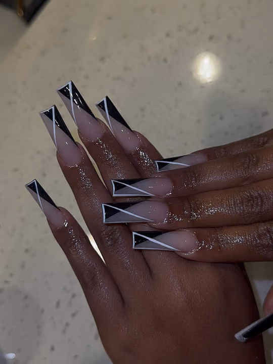 Geometric Art, Negative Space, Square — nail work by Babe Cave Beauty,LLC