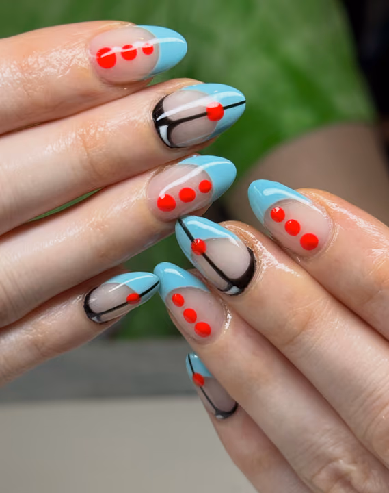 French Manicure, Negative Space, Line Art, Raised Gel — nail work by The Nail Nest
