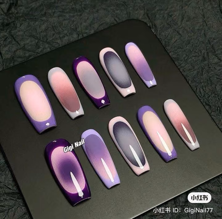 Airbrush, Cat Eye, French Manicure — nail work by American Nails Cumming