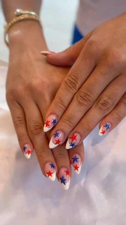 French Manicure, Hand Painting, Line Art — nail work by Lifestyle Nail Bar