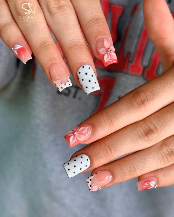 3d Sculpting, Piercing, Line Art, Rhinestone Placement — nail work by SET NAILS GARDEN