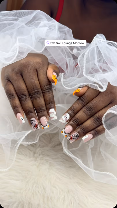 Character Art, Hand Painting, Spider Gel — nail work by 5Th Nail Lounge Morrow