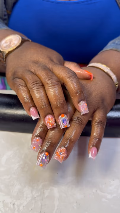 3d Sculpting, Encapsulation, Rhinestone Placement — nail work by ATLANTAS #1 LICENSED NAIL SALON