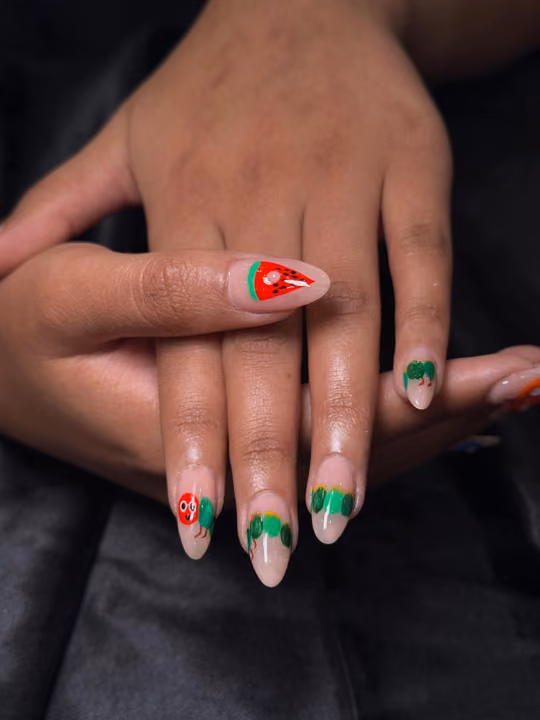 Character Art, Hand Painting — nail work by Sugar Polish Nail Bar Decatur