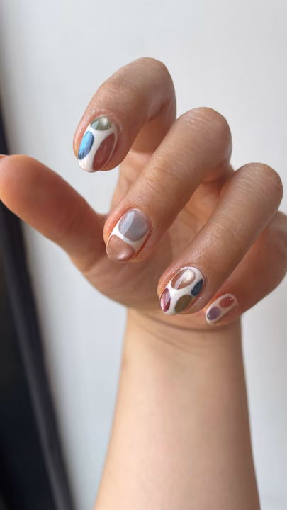 Geometric Art, Encapsulation, Negative Space — nail work by Lacquer Nail Bar