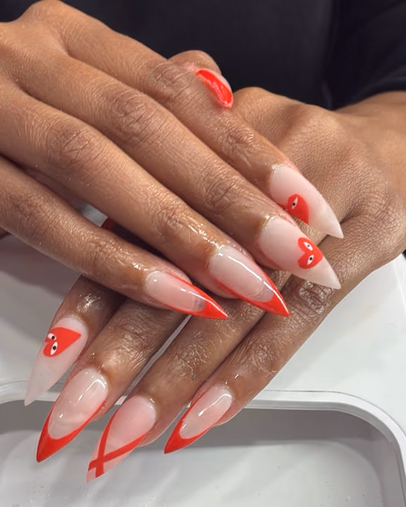 Character Art, French Manicure, Stiletto — nail work by Atlanta Nail Tech