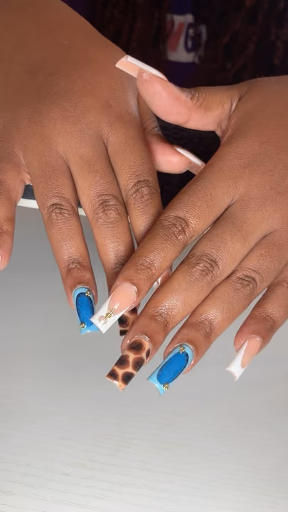 Animal Print, Encapsulation, Extra Long Length, Hardware Placement — nail work by Skyler Floyd