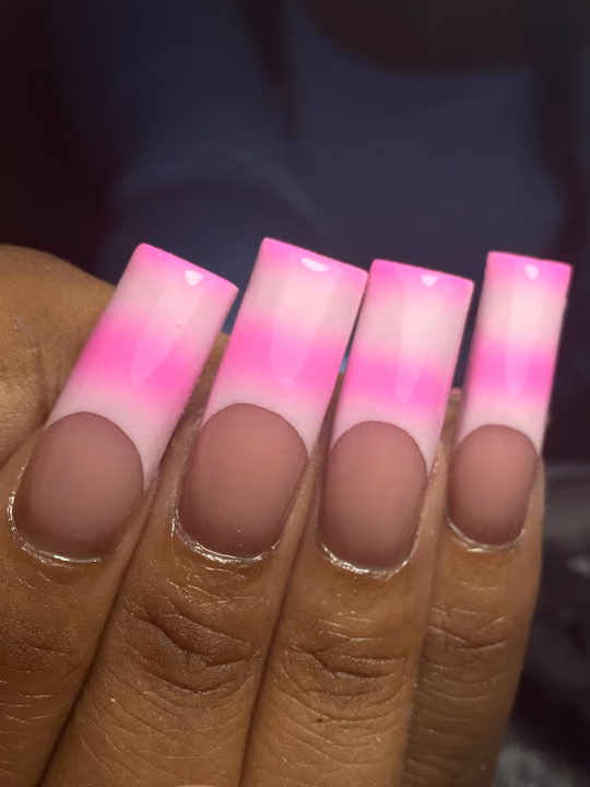 Airbrush, Duck, French Manicure — nail work by Norcross nail tech