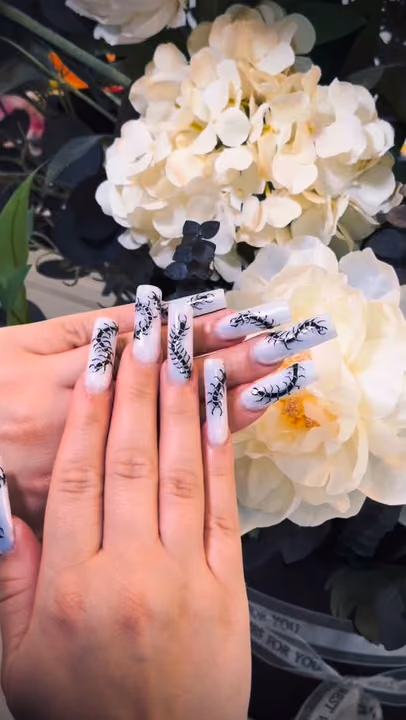 Hand Painting, Line Art — nail work by Cliff Nail Art