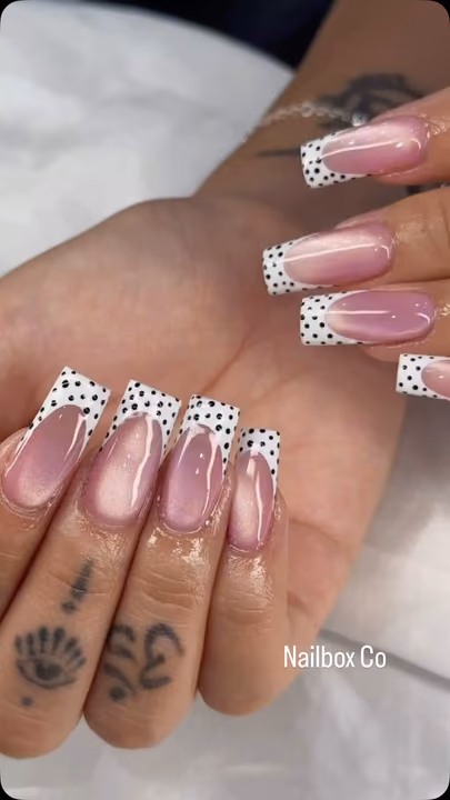 Cat Eye, French Manicure, Hand Painting — nail work by NAILBOX CO. Alpharetta