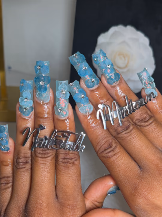 3d Sculpting, Duck, Extra Long Length, Hand Painting — nail work by NAIL TALK MIDTOWN(GEORGIA TECH)