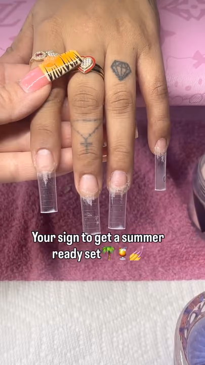 Acrylic, Sculpting, Hand Painting, Square — nail work by LuxuryStrokeNails