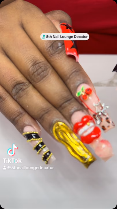 3d Sculpting, Chrome, Piercing — nail work by 5th Nail Lounge Decatur