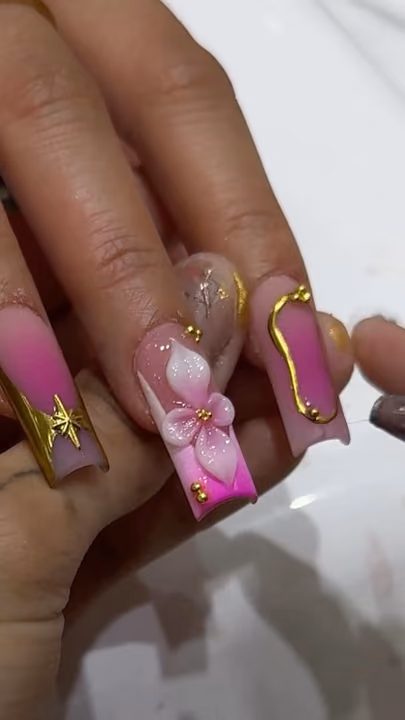3d Sculpting, Chrome, Structured Gel — nail work by Jay