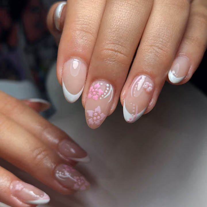 3d Sculpting, Encapsulation, French Manicure, Hand Painting — nail work by Cherry Nails By Arely