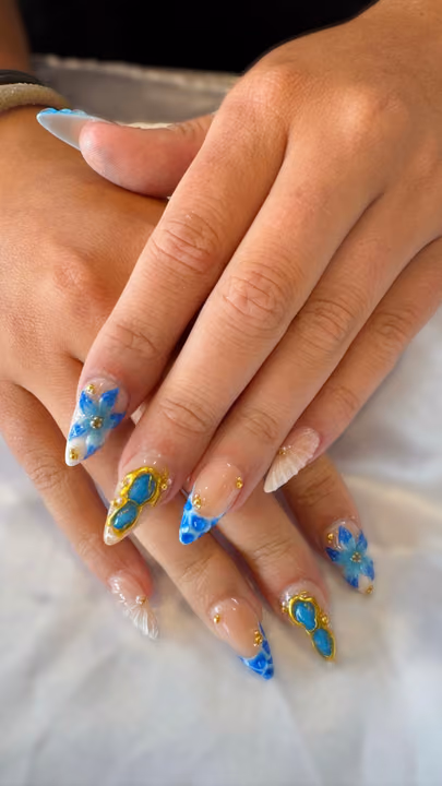 3d Sculpting, French Manicure, Hand Painting, Stone Effect — nail work by Lifestyle Nail Bar