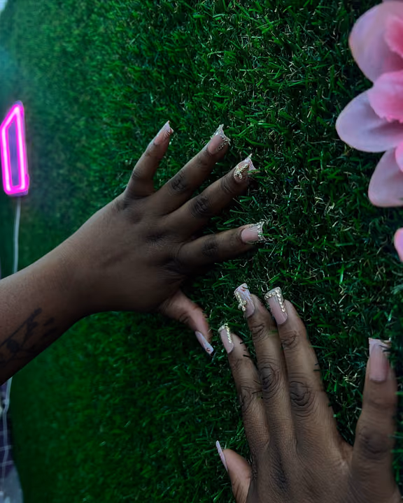 Charm Placement, Crystal Placement — nail work by Bpressed Atl