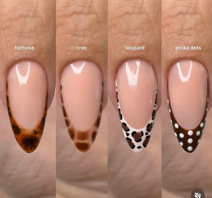 Animal Print, French Manicure, Hand Painting — nail work by American Nails Cumming