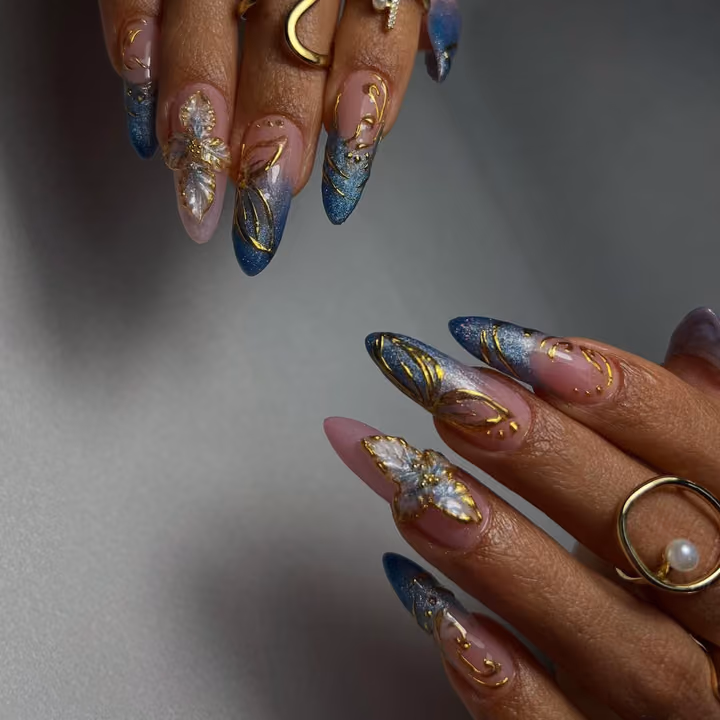 3d Sculpting, Cat Eye, Chrome, Nail Extensions — nail work by Maya Nails & Beauty