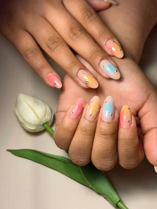 Aura Effect, Charm Placement — nail work by Kakus Nails studio