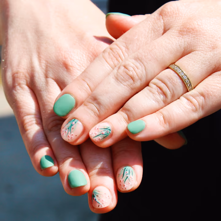 Hand Painting, Matte, Negative Space — nail work by Lark & Sparrow Atlanta, GA